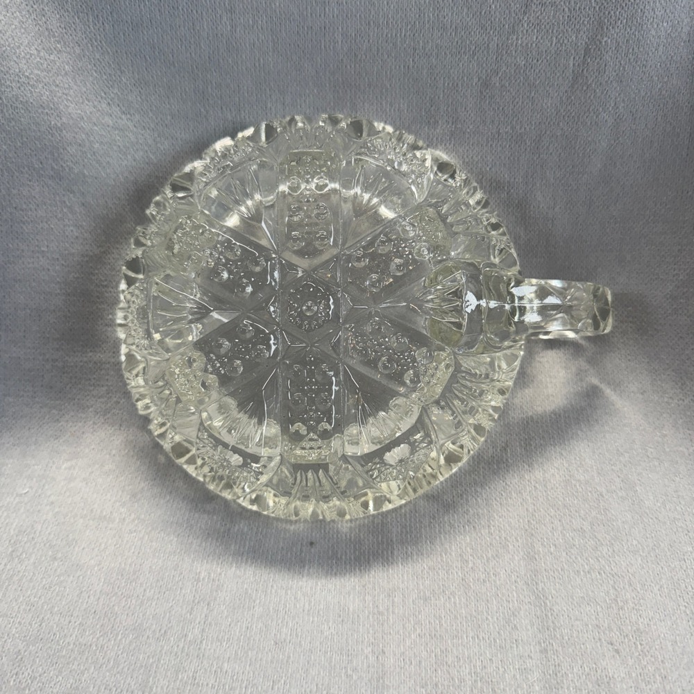 Unbranded Pressed Glass Nappy Bowl Unisex One Size Clear Vintage Sawtooth Edge
